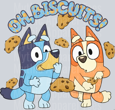Oh Biscuits! Funny Bluey Shirt Design DTF Bluey Transfers