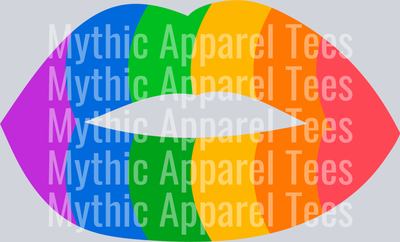 Gay pride lips, rainbow LGBTQ+ Transfer