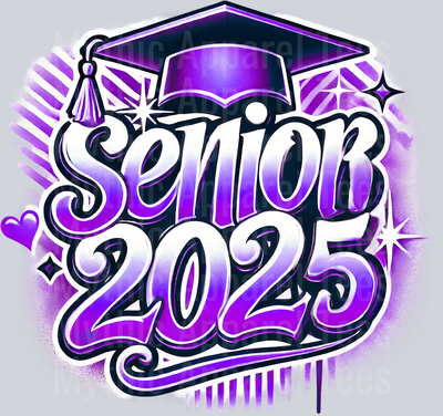 0040 Senior 2025 Purple DTF 2025 Senior Graduation Transfers