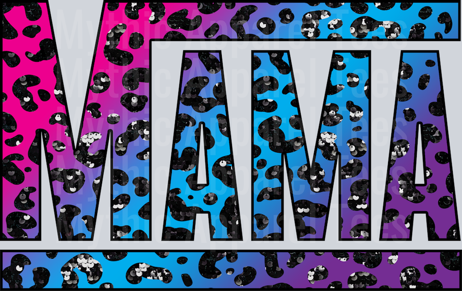 Sequin Rainbow Leopard Mama 2