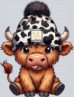 Leopard Print Highland Cow, Highland Cow Transfers, Animal Transfers, Country Decor, Vintage Style, Farmhouse Design, Rustic Charm, DTF Transfer