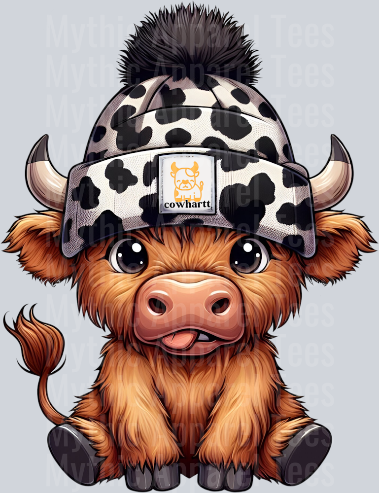 8 Leopard print Cowhartt Highland Cow DTF Carhartt Highland Cow Transfers