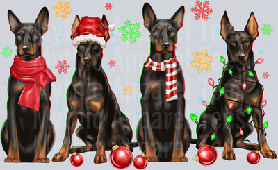 Christmas Doberman Dog