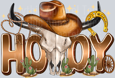 Howdy Bull Skull Western