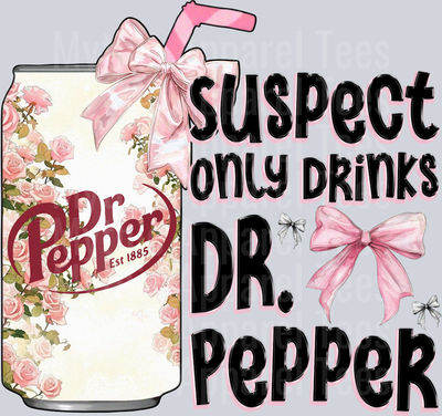 Suspect only Drinks DR Pepper Pink Can DTF Suspect Transfers
