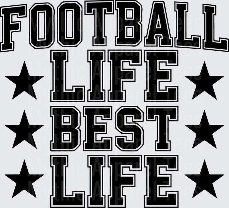 American Football Life Best Life Bold Varsity Stars Design