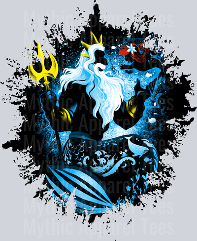King Triton Disney King Dark Silhouette Color Splash Crystal Ball Vision