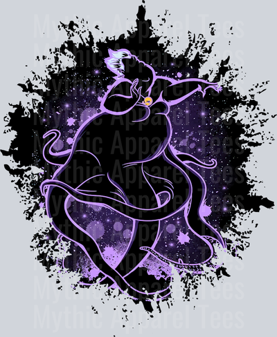 Ursula Disney Villain The Little Mermaid Dark Silhouette Color Splash Crystal Ball Vision