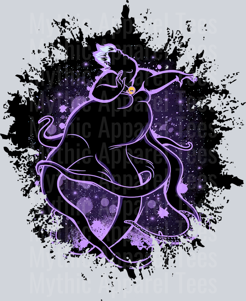Ursula Disney Villain The Little Mermaid Dark Silhouette Color Splash Crystal Ball Vision