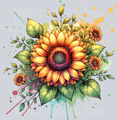 SUNFLOWER CLUSTER CLIPART