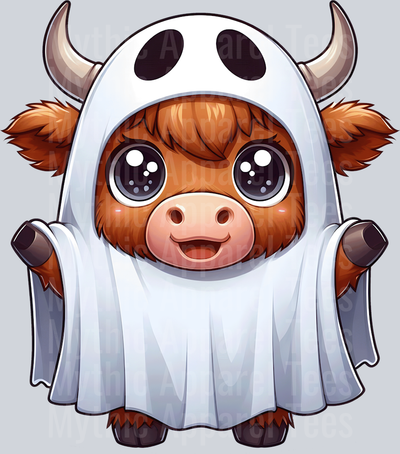 Cute cartoon halloween highland cow 15