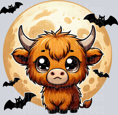 Cute cartoon halloween highland cow 11