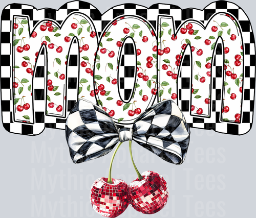 Mom Cherries and Checkers DTF Mom Transfers