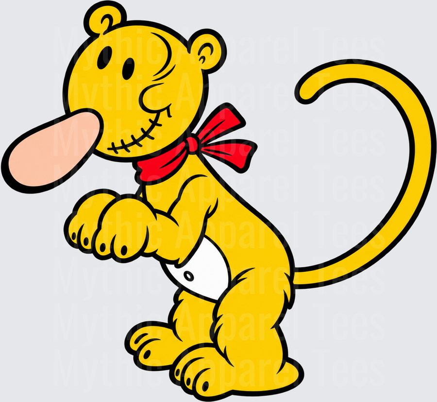 Eugene the Jeep Smiling Yellow Creature with Red Bow Tie and Curled Tail Classic Popeye Cartoon Character