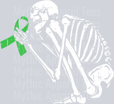 Skelly with Green Ribbon DTF Mental Health Awareness Transfers