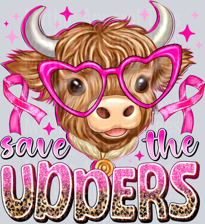 Save The Udders Breast Cancer Awareness Highland Cow