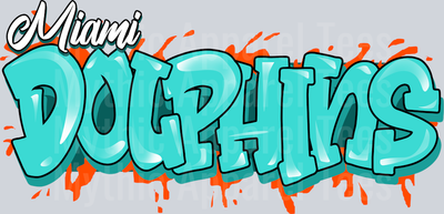 Dolphins Tri Color Airbrush DTF NFL Transfers