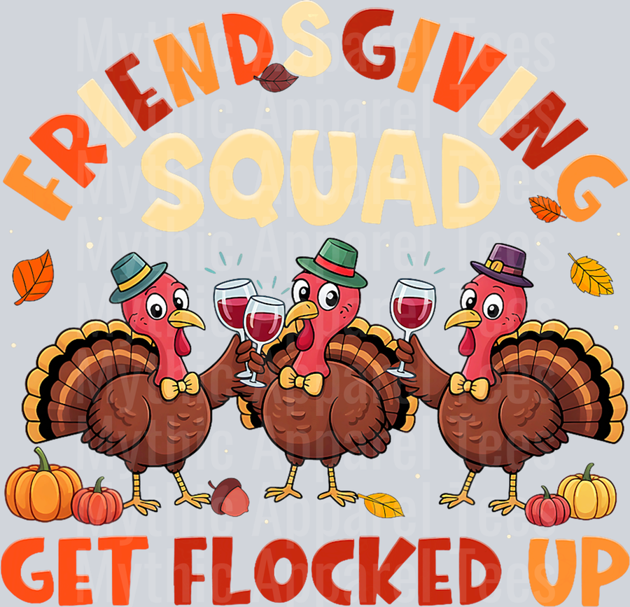 Retro Friendsgiving Squad 2025 Thanksgiving Family Matching T-Shirt