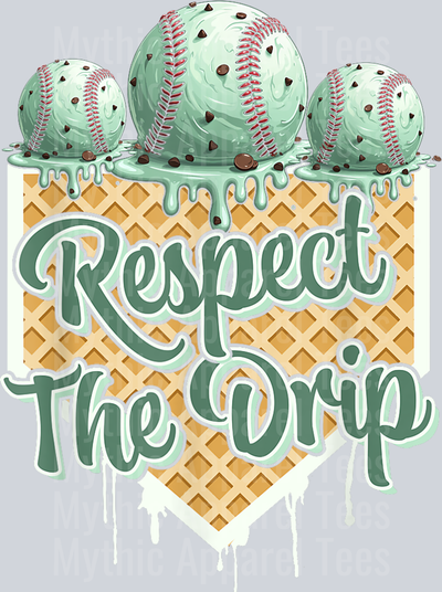 Baseball Drip Boys Ice Cream Drip Youth Respect The Drip DTF Baseball Transfers