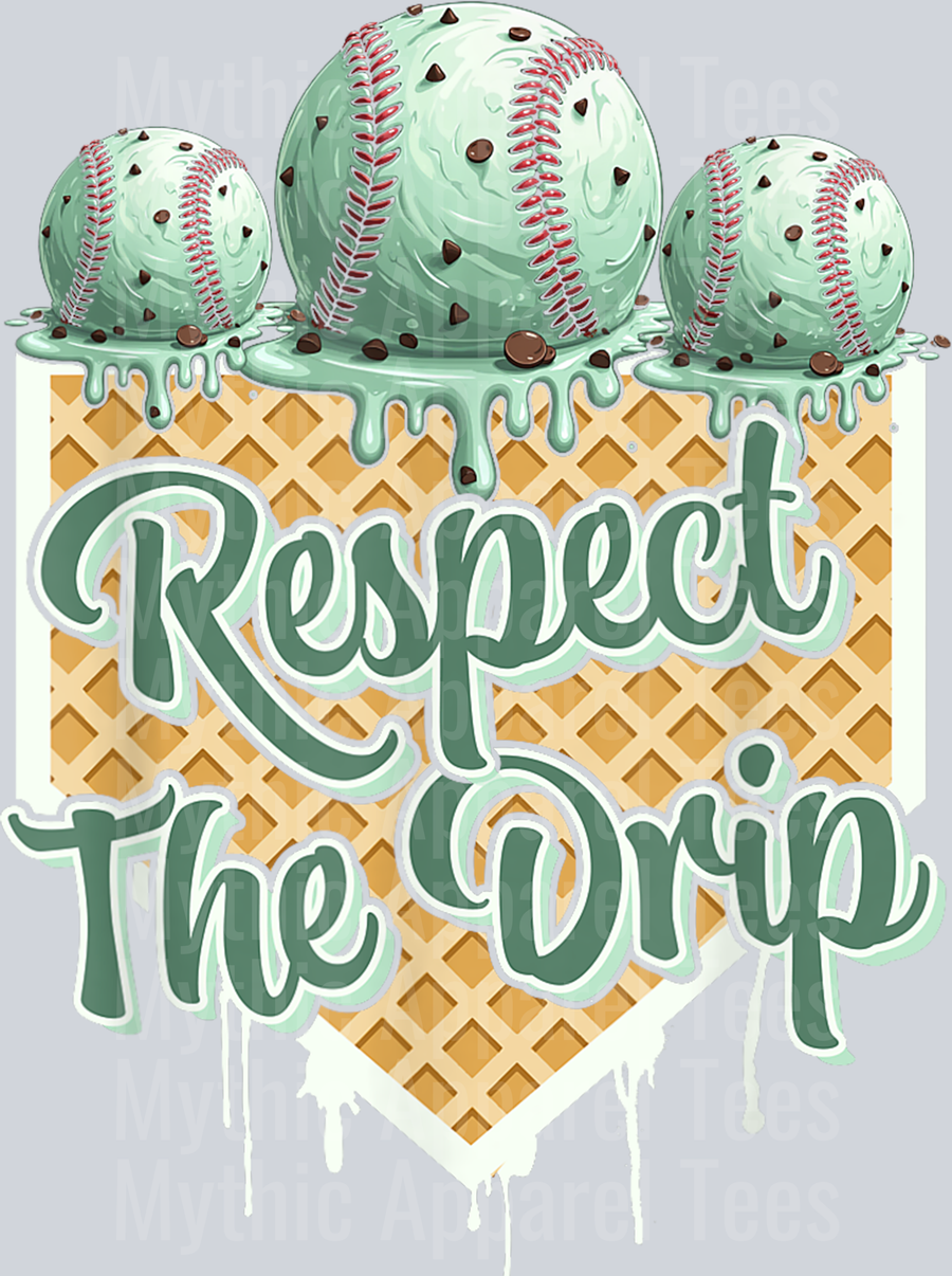 Baseball Drip Boys Ice Cream Drip Youth Respect The Drip DTF Baseball Transfers