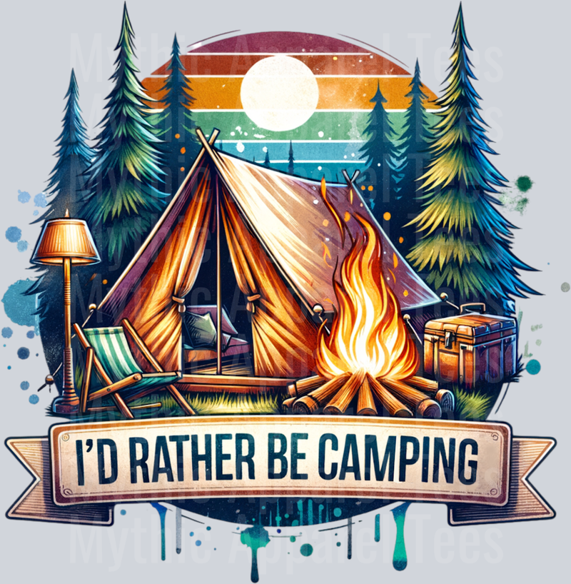 I'd rather be camping 25 DTF Camping Transfers