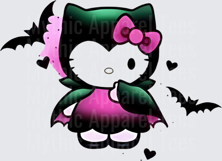 Hello Kitty Halloween Vampire Bat Costume Pink and Green Gothic Dark Cute