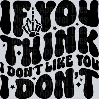 If You Think I Dont Like You I Dont