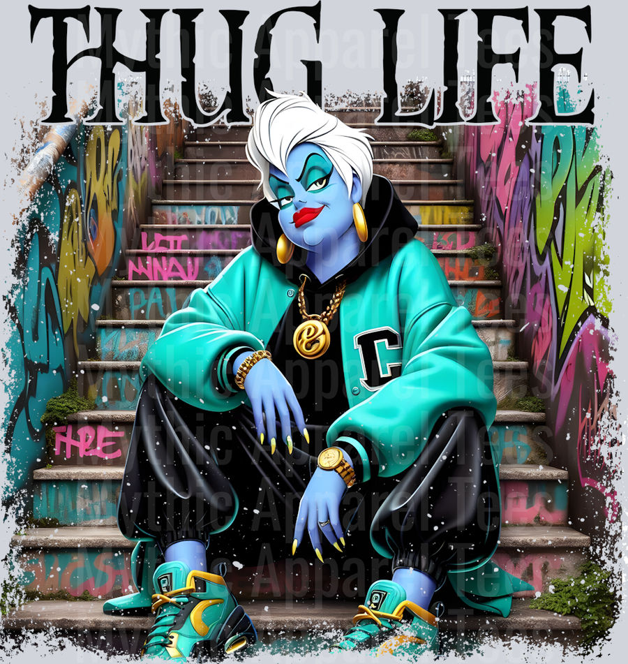Ursula Disney Villain on stairs DTF Thug Life Transfers