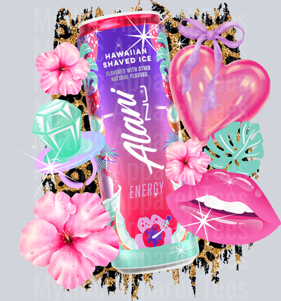hawaiian shaved ice Alani Energy Drink DTF Alani Drink Transfers