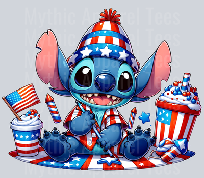 Stitch 4th Of July Patriotic 8 DTF Stitch 4th Of July Transfers