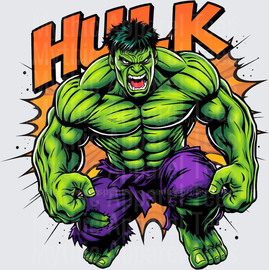 Marvel Super Heroes Hulk Rage Smash Comic Style Bold Graphic