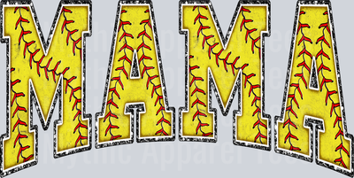 Softball Mama Red Stitching School Spirit & Sports