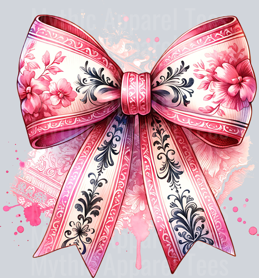 PINK FLORAL BOW 2