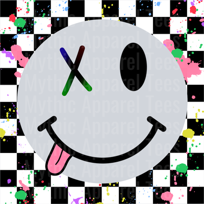 Retro checkered smiley