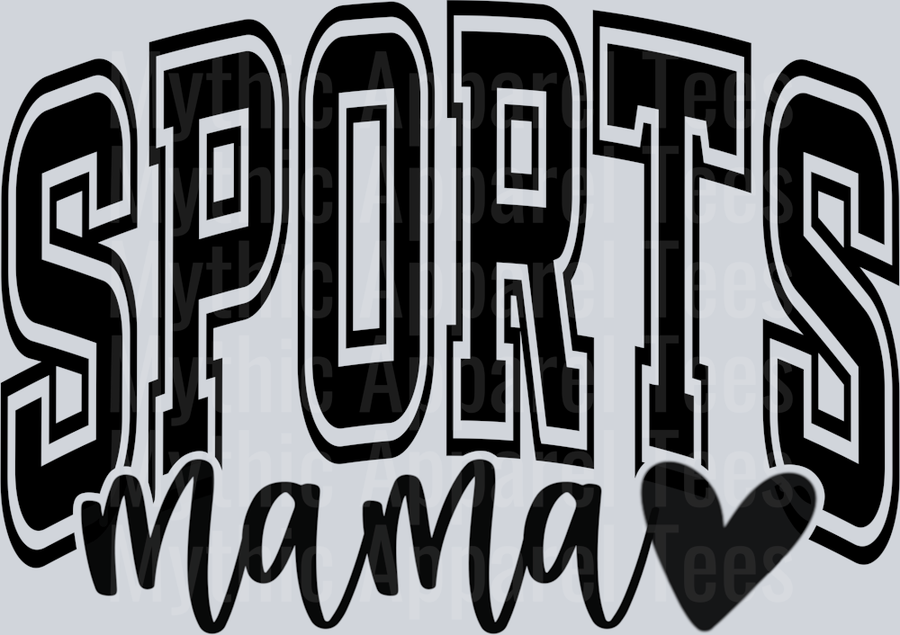 Sports mama Black Varsity Letters