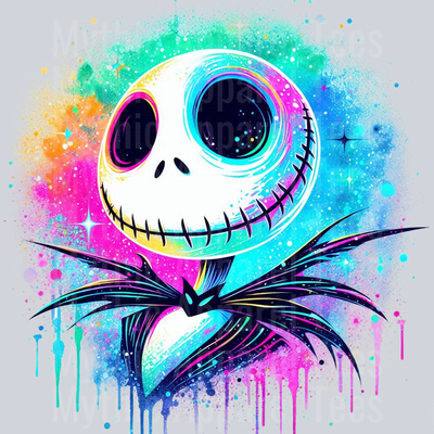Jack Skellington Nightmare before Christmas Disney Colorful Pop Art Pop Culture Cosmic style