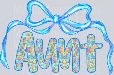 Aunt Blue Iridescent DTF Aunt Transfers