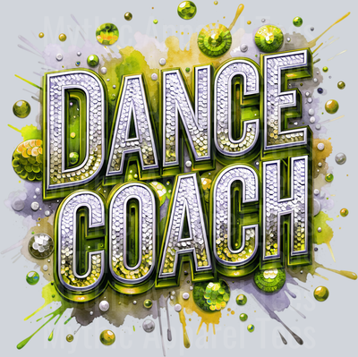 0016 Dance Coach Sequins Gold DTF Dance Coach Transfers