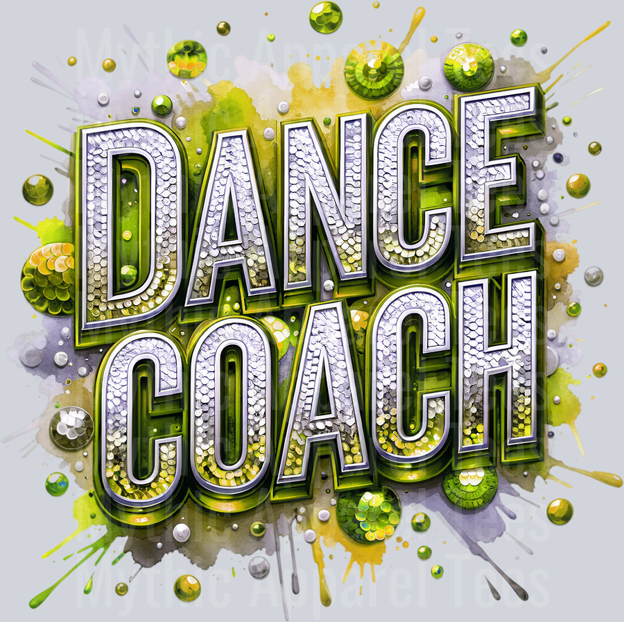 0016 Dance Coach Sequins Gold DTF Dance Coach Transfers