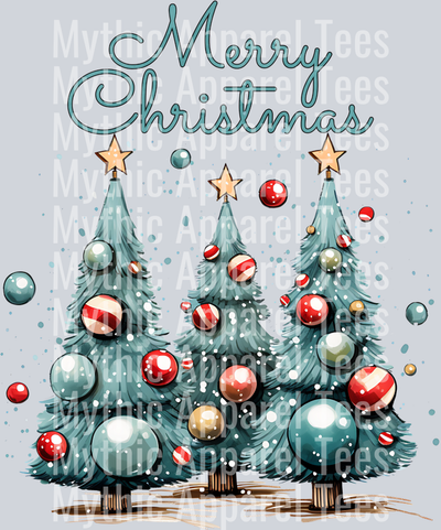 Merry Christmas Tree – DTF Heat Transfer – Holiday Christmas Design