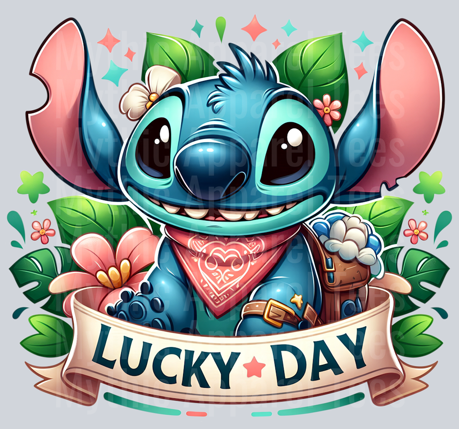 Stitch St Patrick's Day 6 DTF Stitch St Patrick's Day Transfers