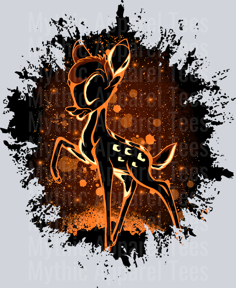 Bambi Disney Dark Silhouette Color Splash Crystal Ball Vision