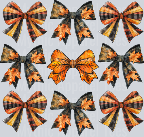 Fall bow coquette dark DTF Fall Transfers