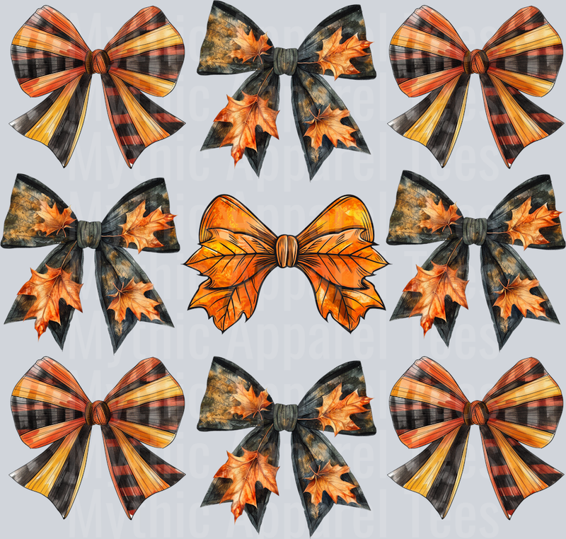 Fall bow coquette dark DTF Fall Transfers