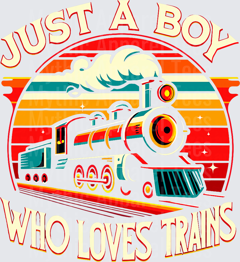 Trains Just A Boy Who Loves Trains Retro Sunset Steam Engine