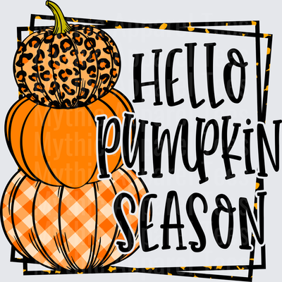 Disney Fall and Thanksgiving Hello Pumpkin Season Stacked Leopard Plaid Pumpkins