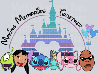 Making Memories together Lilo and Angle and Stitch DTF Lilo and Stitch Transfers