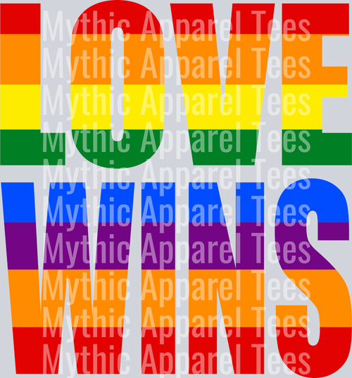 Love Wins Rainbow color LGBTQ+ Transfer