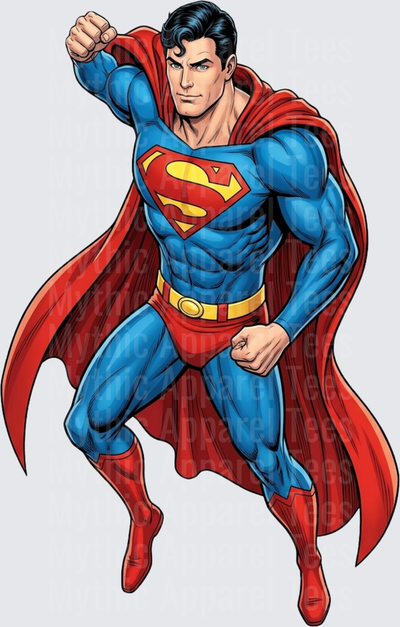 Superman Flying Fist Punch Classic Comic Book Style