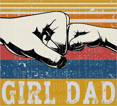 Girl Dad Men Father of Girls Fathers Day Vintage DTF Father's Day Transfers